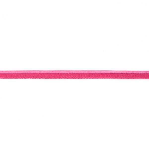 elastisches Glanz-Paspelband Fuchsia
